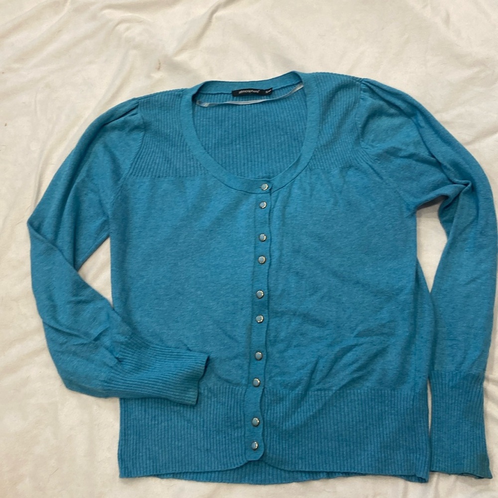 Atmosphere Europe designer wool cotton compost buttons down sweater